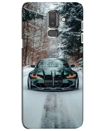 Чехол для Samsung Galaxy J8 2018 (J810) с картинкой «BMW в зимнем лесу»