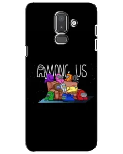 Чехол для Samsung Galaxy J8 2018 (J810) с картинкой «Логотип Among Us»