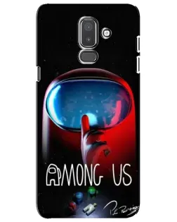 Чехол для Samsung Galaxy J8 2018 (J810) с картинкой «Красный импостер — макро»