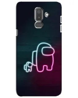 Чехол для Samsung Galaxy J8 2018 (J810) с картинкой «Among Us неон-арт»