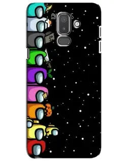 Чехол для Samsung Galaxy J8 2018 (J810) с картинкой «Команда Among Us»