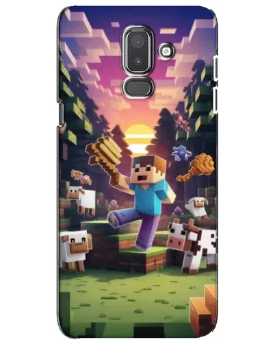 Чехол для Samsung Galaxy J8 2018 (J810) с картинкой «Стив на ферме»