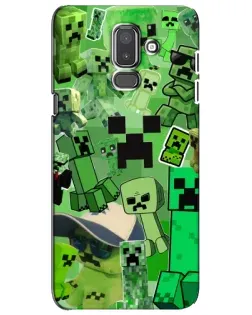Чехол для Samsung Galaxy J8 2018 (J810) с картинкой «Криперы Minecraft»