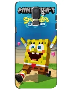Чехол для Samsung Galaxy J8 2018 (J810) с картинкой «Губка Боб Minecraft»