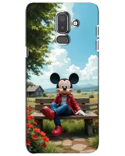 Чехол для Samsung Galaxy J8 2018 (J810) с картинкой «Микки на скамейке»