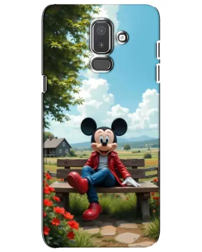Чехол для Samsung Galaxy J8 2018 (J810) с картинкой «Микки на скамейке»