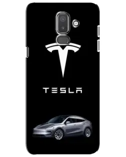 Чехол для Samsung Galaxy J8 2018 (J810) с картинкой «Tesla Model Y»