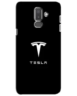 Чехол для Samsung Galaxy J8 2018 (J810) с картинкой «Tesla White Logo»