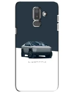 Чехол для Samsung Galaxy J8 2018 (J810) с картинкой «Серебристый Cybertruck Tesla»