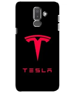 Чехол для Samsung Galaxy J8 2018 (J810) с картинкой «Tesla Red Logo»