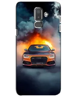 Чехол для Samsung Galaxy J8 2018 (J810) с картинкой «Audi в огненном дыму»