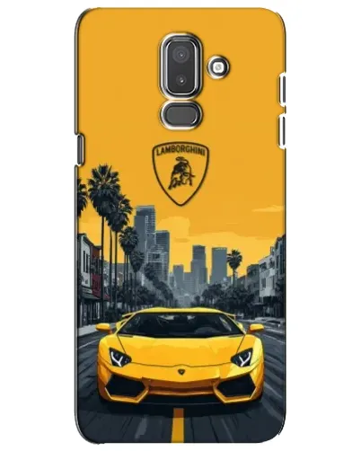 Чехол для Samsung Galaxy J8 2018 (J810) с картинкой «Желтый Lamborghini город»