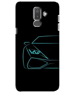 Чехол для Samsung Galaxy J8 2018 (J810) с картинкой «Голубой силуэт Lamborghini»