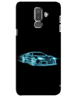 Чехол для Samsung Galaxy J8 2018 (J810) с картинкой «Неоновый контур Lamborghini»