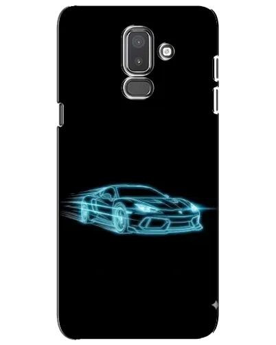 Чехол для Samsung Galaxy J8 2018 (J810) с картинкой «Неоновый контур Lamborghini»