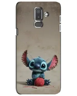 Чехол для Samsung Galaxy J8 2018 (J810) с картинкой «Стич на коричневом фоне»