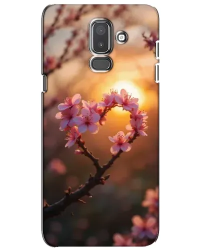 Чехол для Samsung Galaxy J8 2018 (J810) с картинкой «Розовый цвет сердце на фоне заката»