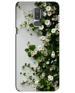 Чехол для Samsung Galaxy J8 2018 (J810) с картинкой «Ветка мелких белых цветов»