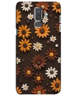 Чехол для Samsung Galaxy J8 2018 (J810) с картинкой «Узор из маленьких подсолнухов»