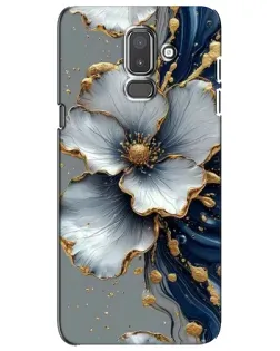 Чехол для Samsung Galaxy J8 2018 (J810) с картинкой «Белый цветок и золотой флюид»