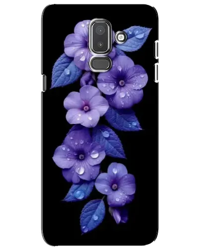 Чехол для Samsung Galaxy J8 2018 (J810) с картинкой «Фиолетовые цветы с росою»