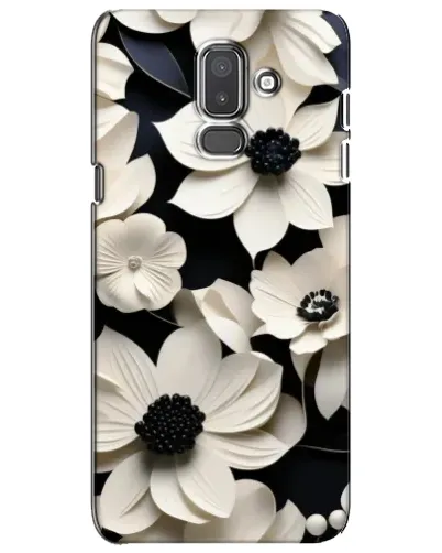 Чехол для Samsung Galaxy J8 2018 (J810) с картинкой «Объемные белые цветы»