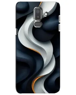 Чехол для Samsung Galaxy J8 2018 (J810) с картинкой «Объемные черно-белые ленты»