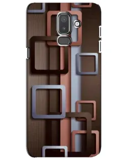 Чехол для Samsung Galaxy J8 2018 (J810) с картинкой «Коричневые объемные квадраты»