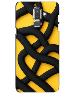 Чехол для Samsung Galaxy J8 2018 (J810) с картинкой «Черное желтое переплетение»