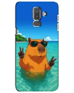 Чехол для Samsung Galaxy J8 2018 (J810) с картинкой «Морская капибара» Чехол для Samsung Galaxy J8 2018 (J810) с картинкой «Морская капибара»