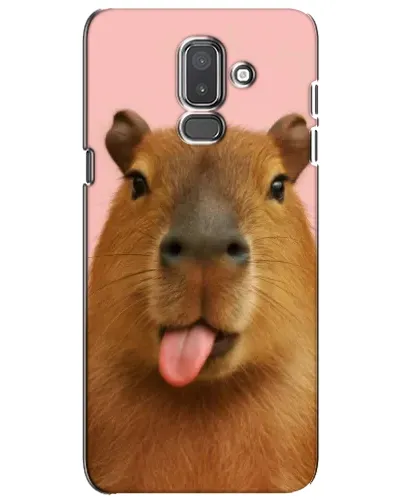 Чехол для Samsung Galaxy J8 2018 (J810) с картинкой «Капибара с языком»