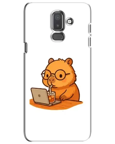 Чехол для Samsung Galaxy J8 2018 (J810) с картинкой «Капибара с ноутбуком»