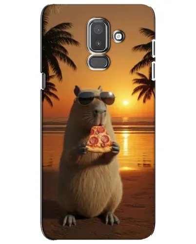 Чехол для Samsung Galaxy J8 2018 (J810) с картинкой «Капибара с пиццей»