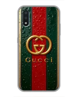 Чехол для Samsung Galaxy M01 (M015) с картинкой «Gucci — фирменная полоса и золото» Чехол для Samsung Galaxy M01 (M015) с картинкой «Gucci — фирменная полоса и золото»