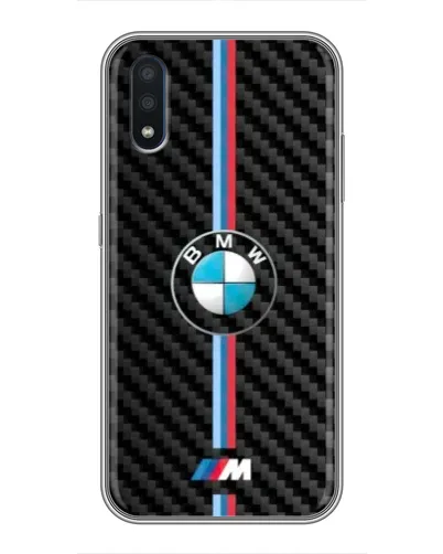 Чехол для Samsung Galaxy M01 (M015) с картинкой «Эмблема BMW и карбон»