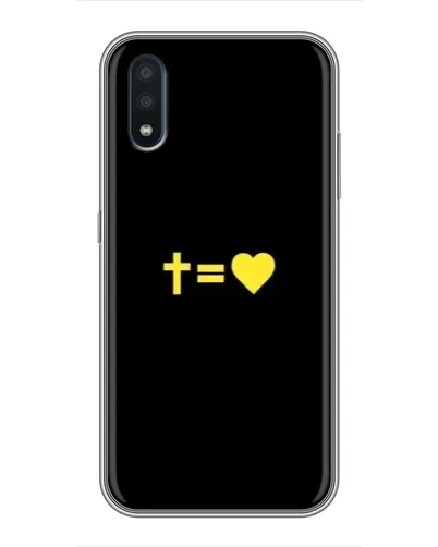 Чехол для Samsung Galaxy M01 (M015) с картинкой «Сердце и Крест»
