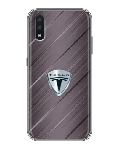 Чехол для Samsung Galaxy M01 (M015) с картинкой «Металлическая текстура Tesla»