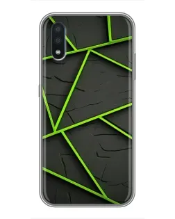 Чехол для Samsung Galaxy M01 (M015) с картинкой «Зеленые геометрические линии»