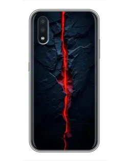 Чехол для Samsung Galaxy M01 (M015) с картинкой «Kрасная лавовая трещина»