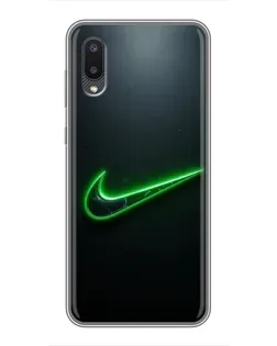 Чехол для Samsung Galaxy M02 (M022) с картинкой «Неоновый контур Nike»