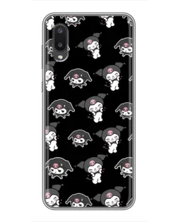 Чехол для Samsung Galaxy M02 (M022) с картинкой «Черный паттерн Kuromi»
