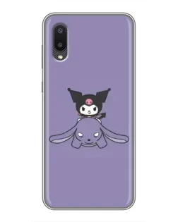 Чехол для Samsung Galaxy M02 (M022) с картинкой «Kuromi на лиловом фоне»