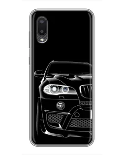 Чехол для Samsung Galaxy M02 (M022) с картинкой «Темный силуэт BMW»