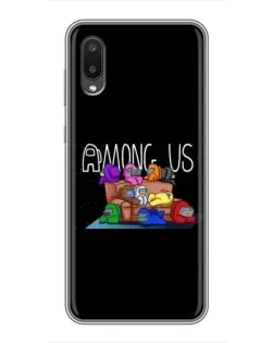 Чехол для Samsung Galaxy M02 (M022) с картинкой «Логотип Among Us»
