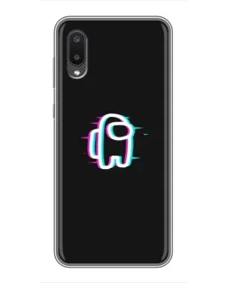 Чехол для Samsung Galaxy M02 (M022) с картинкой «Among Us неон»