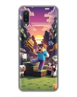 Чехол для Samsung Galaxy M02 (M022) с картинкой «Стив на ферме»