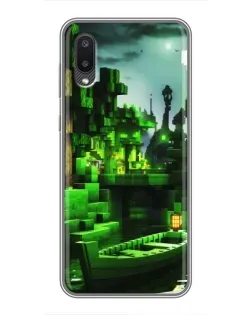 Чехол для Samsung Galaxy M02 (M022) с картинкой «Minecraft лесной пейзаж»