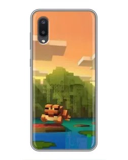 Чохол для Samsung Galaxy M02 (M022) з картинкою «Майнкрафт захід сонця»