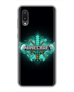 Чехол для Samsung Galaxy M02 (M022) с картинкой «Minecraft Diamond лого»
