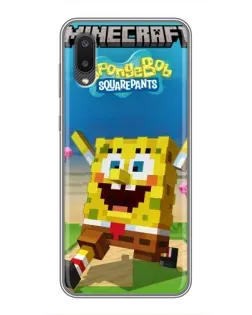 Чехол для Samsung Galaxy M02 (M022) с картинкой «Губка Боб Minecraft»